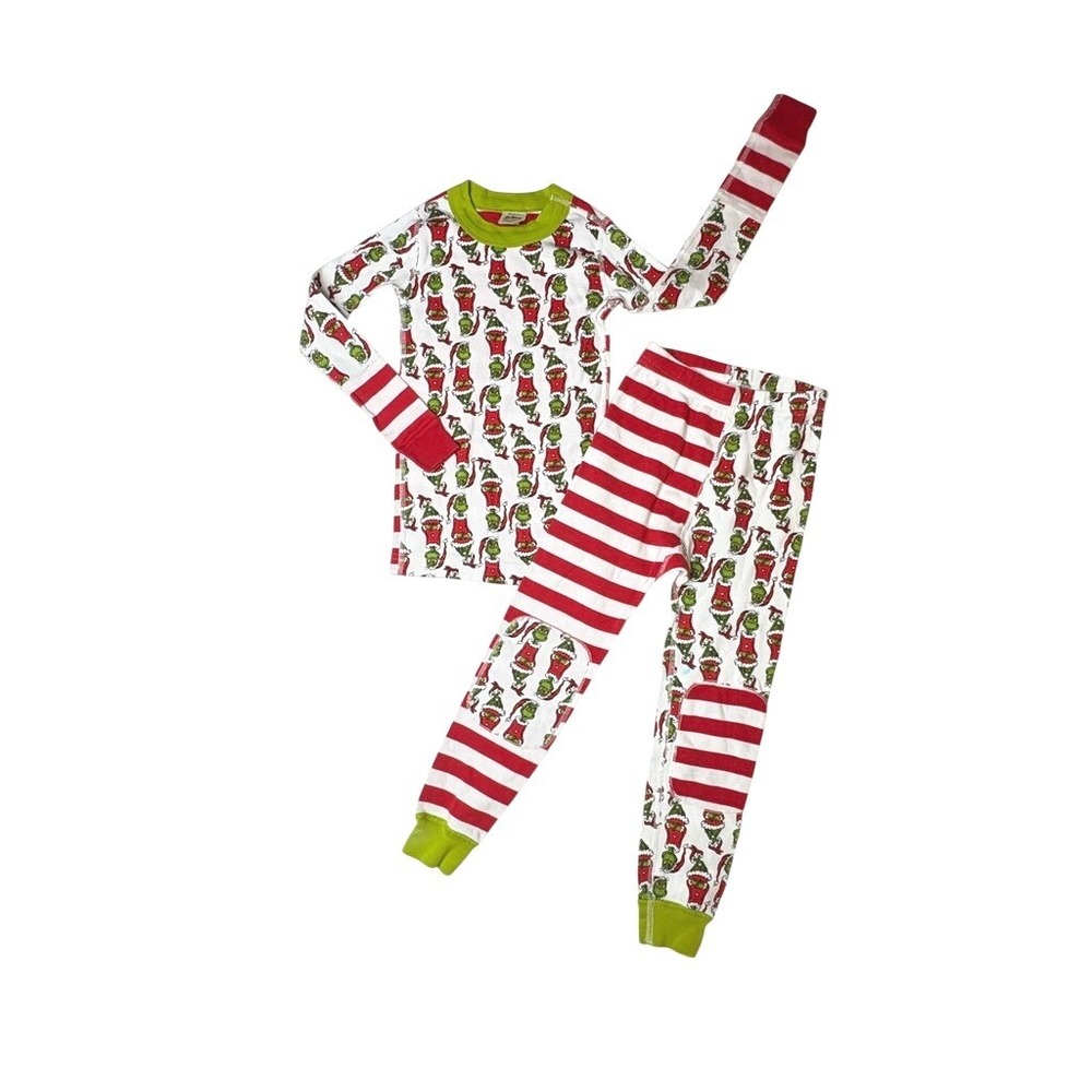 Dr. Seuss Hanna Andersson Grinch Pajama Pant Set 5 Whimsygoth Fantasy White Red